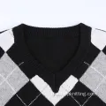 Long Plaid Women Knitwear Sweater